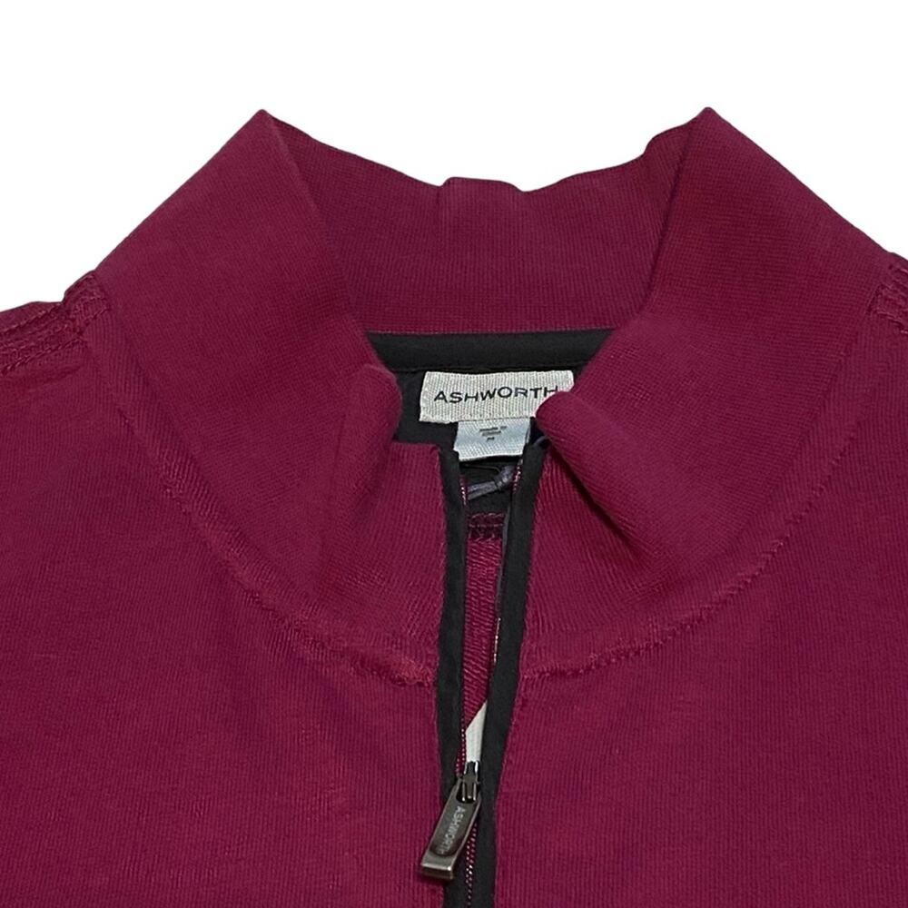 Ashworth NWT Golf Men’s 1/4 zip cotton vest, oversized Medium in the color Berry - Picture 3 of 12
